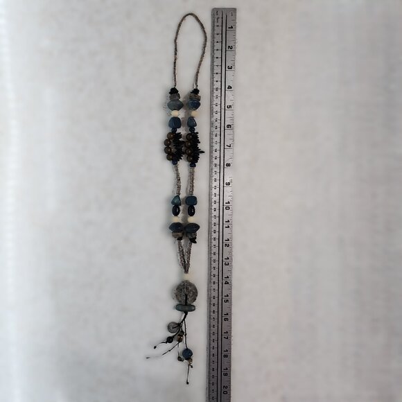Bohemian Multi- Material Natural Stones Long Pendant Necklace - Picture 5 of 5